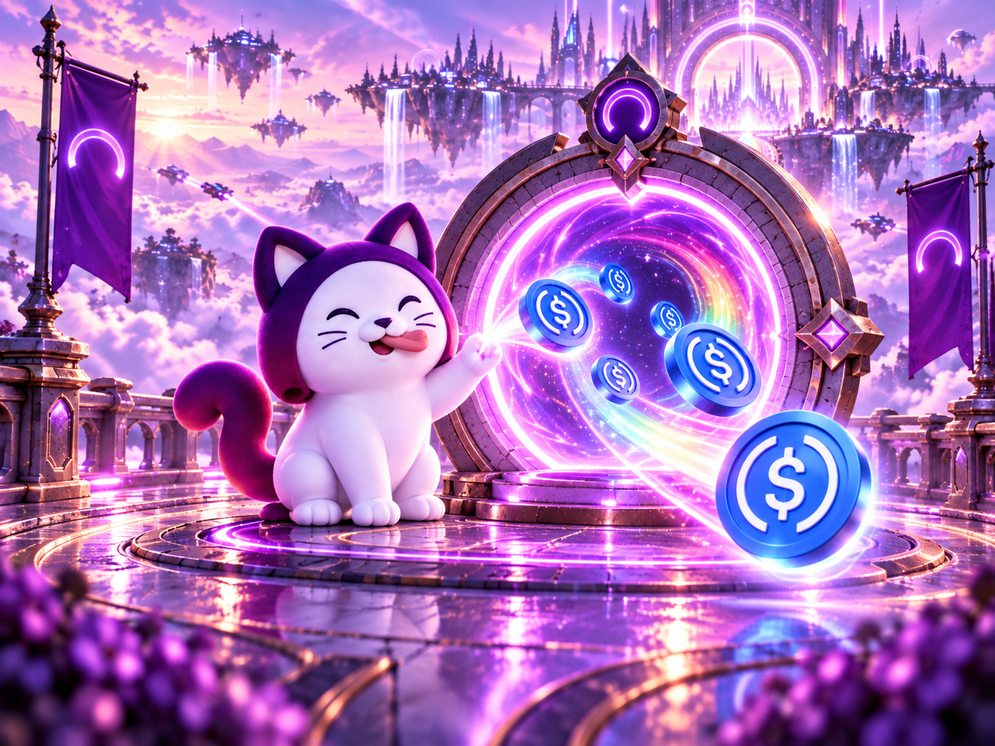 Arcat blessing USDC as it travels through a swap portal